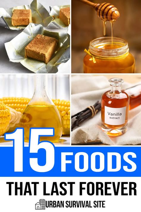 Although many foods will last for decades when stored properly (wheat, beans, pasta, etc.), there are some foods that last forever. Foods That Last Forever Survival, Food That Lasts A Long Time, Homesteading Skills, Wheat, Long Lasting, Pasta, Canning