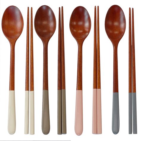 PRICES MAY VARY. wooden handmade spoon & chopsticks sets. It is a traditional Korean eating tool. The material is a rose wood and wood is very solid and hard. Also, It is very beautiful wood. The coating is the material extracted from the lacquer tree and it is nontoxic in the human body. This product is handcraftted item and the coating is painted 5 times with natural materials, not chemical material. those who purchase and use this item can have the pride that they have and use artifacts made Korean Spoon, Wooden Chopsticks, Kitchen Things, Rose Wood, Korea Style, Pink Ivory, Traditional Korean, The Pride, Korea Fashion