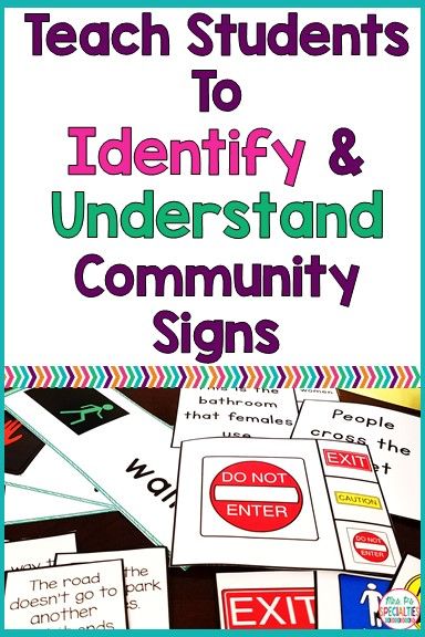 Community Signs Special Education Free, Functional Reading Special Education, Task Bins, How To Teach Students, Life Skills Curriculum, Life Skills Class, Functional Life Skills, Life Skills Lessons, Life Skills Classroom