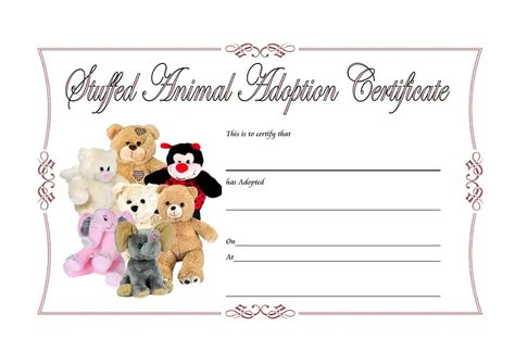 Stuffed Animal Adoption Certificate, Stuffed Animal Adoption, Animal Adoption Certificate, Adoption Certificate Template, Dog Adoption Certificate, Pet Adoption Certificate, Adoption Papers, Birth Certificate Template, Certificate Of Origin