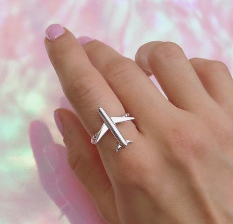 Airplare Silver Ring, travel jewelry, wanderlust ring Airplane Jewelry, Modern Silver Jewelry, Jewellery Shop Design, Simple Silver Jewelry, Silver Jewelry Diy, German Silver Jewelry, Silver Jewelry Earrings, Silver Jewelry Design, Silver Jewelry Rings