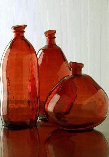 Eclectic Vases, Red Desert, Glas Art, Burnt Sienna, Old Bottles, Jar Vase, Coloured Glass, Gorgeous Glass, Bottle Vase