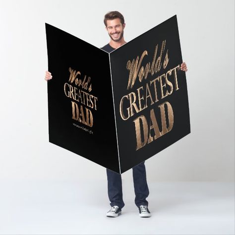 World's Greatest Dad Text Gold Typography Card Birthday Gift Cards, Proud Mom, Grandparents Day, Custom Birthday, Grandpa Gifts, Birthday Gift Ideas, Funny Cards, Love Cards, Christmas Photo Cards