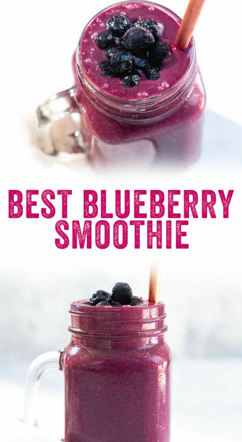 The BEST blueberry smoothie? Yes, we promise it's this one. This smooth purple puree is full of healthy ingredients and tastes like heaven. #smoothie #recipe #blueberry #healthy #breakfast #snack Blueberry Smoothie Recipe Healthy, Blueberry Smoothie Recipe Easy, Blackberry Smoothie, Blueberry Smoothie Recipe, Blueberry Banana Smoothie, Healthy Greek Yogurt, Blueberry Smoothie, Herbalife Recipes, Healthy Yogurt