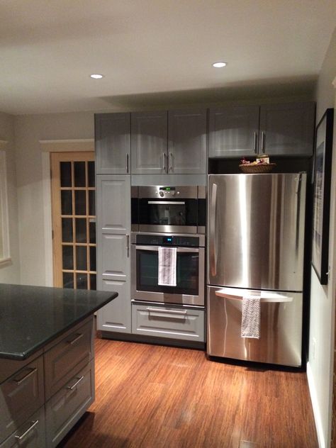 After | Fridge and wall oven/microwave wall Fridge Oven Microwave Wall, Refrigerator And Wall Oven Side By Side, Wall Oven And Fridge On Same Wall, Fridge Oven Stove Same Wall, Fridgedaire Gallery Wall Ovens, Corner Microwave, Wall Oven Single, Wall Oven Microwave Combo, Integrated Oven