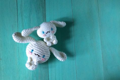 Sanrio Cinnamoroll Crochet Pattern, Cinnamoroll Crochet Pattern Free, Crochet Cinnamoroll Free Pattern, Sanrio Crochet Free Pattern, Sanrio Land, Cinnamoroll Pattern, Sanrio Crochet, Woolen Crochet, Rabbit Patterns