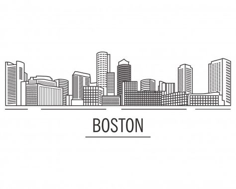 Usa Skyline, Building Landscape, City Vector, Down Town, Graffiti Font, High Rise Building, City Landscape, Boston Massachusetts, In Boston