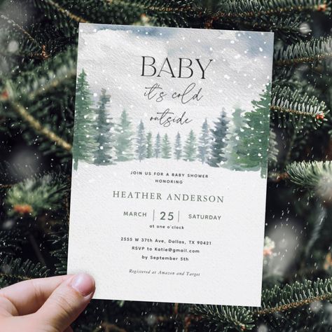 Forest Baby Shower Invitations, Diaper Party, January Baby, Winter Shower, Forest Baby Showers, Winter Baby Shower Invitations, December Baby, Baby Its Cold, Outside Baby Showers