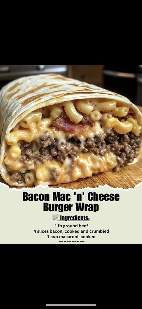 Bacon Mac And Cheese Burger Wrap, Cheese Burger Wraps, Burger Wraps, Burger Wrap, The History Of Halloween, Mac And Cheese Burger, History Of Halloween, Halloween History, Bacon Mac And Cheese