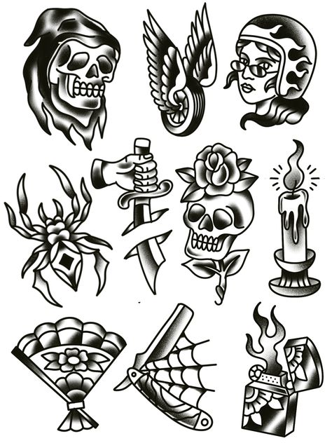 Small Simple Traditional Tattoo, Black Traditional Tattoo Ideas, Basic American Traditional Tattoo, Traditional Tattoo Art Filler, Tradition Black Tattoo, Traditional Stencil Tattoo, Japanese Traditional Tattoo Black And Grey, Traditional Style Skull Tattoo, Tattoo Art Traditional