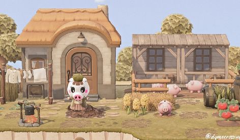 dymecrossing's post | Nookea Animal Crossing Pig Farm, Acnh Pig Farm, Acnh Farmcore, Pig Farm, Island Theme, Animal Crossing Villagers, Acnh Inspo, Pig Farming, Animal Crossing Qr