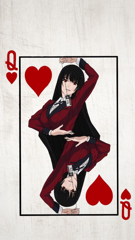 Kakegurui Wallpaper: Yumeko Jabami (Available as a product on Redbubble) Kakegurui Yumeko Wallpaper, Kakegurui Cover, Kakegurui Cards, Kakegurui Poster, Yumeko Jabami Wallpaper, Yumeko Wallpaper, Kakegurui Aesthetic, Kakegurui Wallpaper, Card Wallpaper