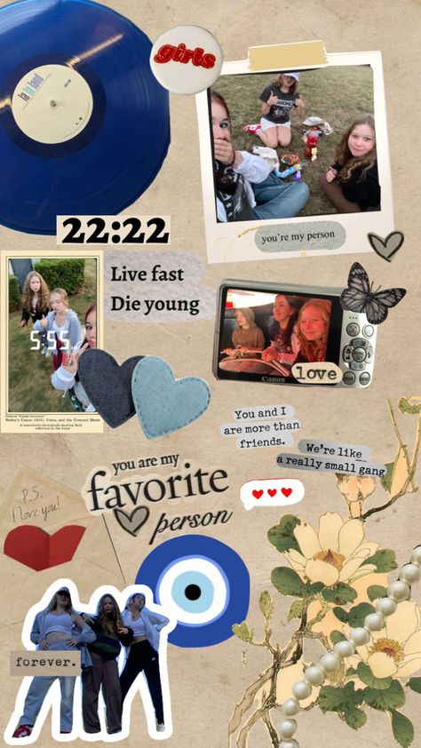 Collage Friends Aesthetic, Bff Collage Ideas, Scrapbook Stickers Printable Friends, Birthday Shuffle, Collage With Friends, Bff Collage, Best Friend Collage, Bff Scrapbook, Friend Photo Collage