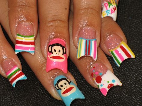 Paul frank nails!! <3 Monkey Nail Art, Paul Frank, Sock Monkey, Nail Designs, Nail Art, Nails, Art, Nail Arts