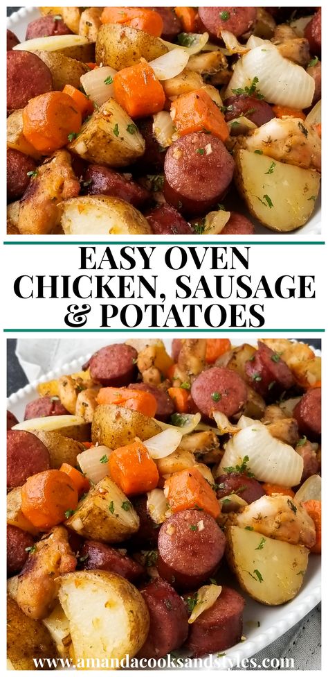 One Pan Chicken Sausage And Potatoes, Chicken Sausage Potatoes, Sausage Chicken Potato Recipes, Chicken Sausage And Potatoes Recipes, Chicken And Potatoes One Pan, Sausage Chicken Recipes, Keilbasa Chicken Recipes, Chicken Sausage Potatoes Recipes, Sausage And Chicken Recipes