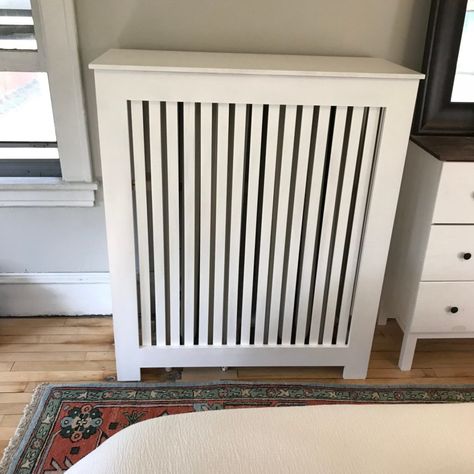 Ikea Bed Slats, Diy Radiator Cover, Radiator Covers, Cast Iron Cleaning, Foil Insulation, Heater Cover, Mdf Plywood, Grey Headboard, New Windows