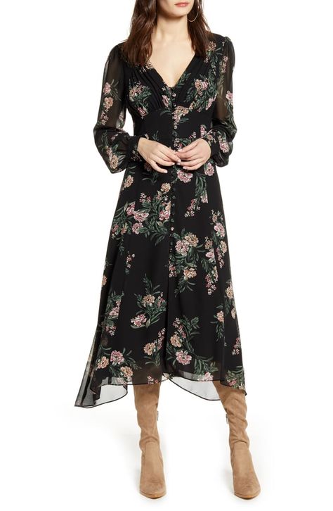 ASTR the Label Floral Long Sleeve Midi Dress Spring Entryway, Flowing Dresses, Astr The Label, Nordstrom Anniversary Sale, Sleeve Midi Dress, Long Sleeve Midi, Flowy Skirt, Guest Outfit, Long Sleeve Midi Dress