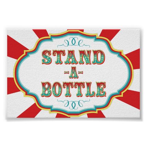 Carnival Game Stand a Bottle Poster Carnival Game Signs, Font Canva Lettering, Carnival Signs, Game Booth, Coin Toss, Math Night, Circus Carnival Party, Wine Stickers, Carnival Themed Party