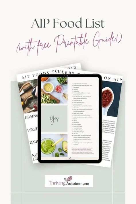 Don't be confused and wonder anymore about what you can eat on the Paleo Autoimmune Protocol! Here's a complete AIP food list of what you can and cannot eat with a free printable PDF guide that you can hang up in your pantry. Aip Food List, Paleo Diet Benefits, Paleo Diet Rules, What Is Paleo Diet, Thyroid Healthy Foods, Autoimmune Diet Recipes, Paleo Autoimmune Protocol, Autoimmune Paleo Diet, Autoimmune Paleo Recipes