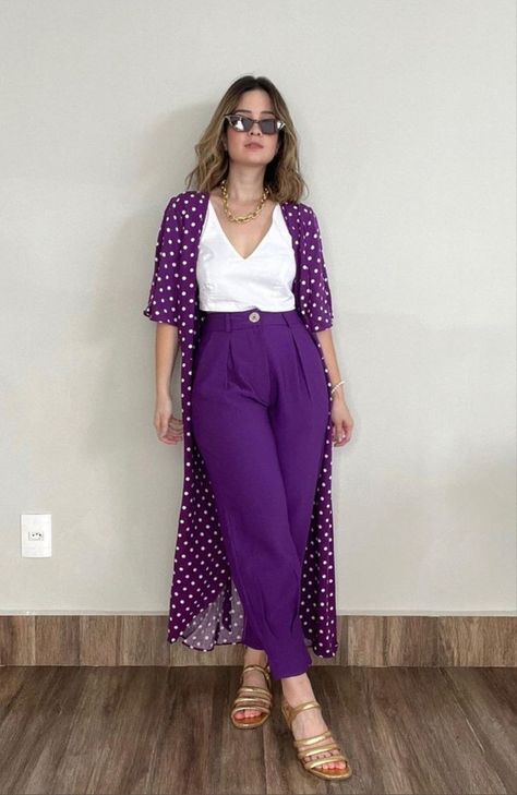 Outfits Purple, Fall Transition Outfits, Color Combinations For Clothes, Purple Pants, Transition Outfits, Purple Outfits, Causal Outfits, Fall Transition, Outfits Classy