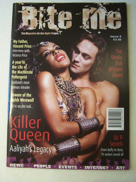 Vampire Movie Posters, Akasha Queen Of The Damned Art, Queen Of The Damned Poster, Vampire Girlfriend Aesthetic, 90s Vampire Aesthetic, Aaliyah Queen Of The Damned, Queen Of Damned, Queen Of The Damned Aesthetic, Fangoria Magazine