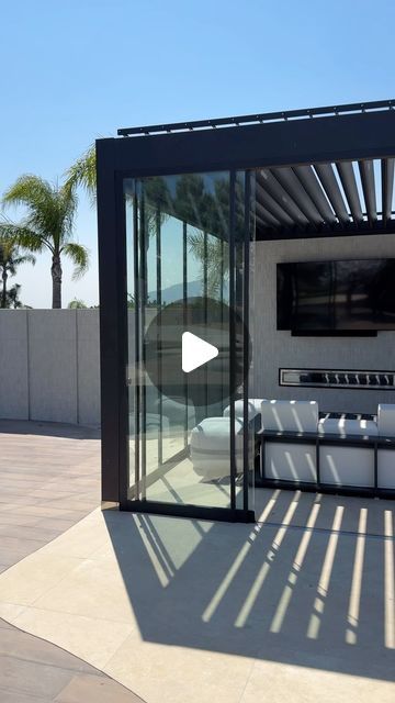 DANNY WANG on Instagram: "Outdoor louvred patio cover with glass doors creates a useful enclosure that can be used indoor/outdoor. The roof is weather tight so you don’t have to worry about the rain. What do you think? Comment “patio” if you like more info about this for your home." Rain Glass Door, Enclosed Patio Ideas, Door Design Photos, Patio Enclosures, Enclosed Patio, Patio Cover, Budget Patio, Backyard Diy Projects, Glass Roof