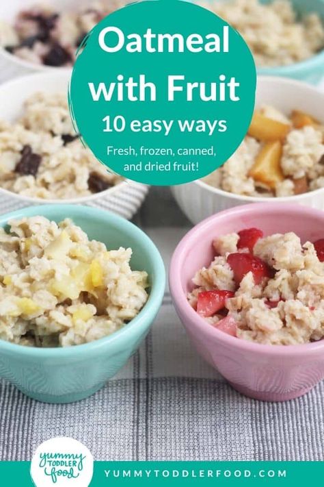 Cook Oatmeal, Toddler Breakfast Ideas, Breakfast Recipes With Eggs, Easy Oatmeal Recipes, Recipes With Eggs, Make Oatmeal, Oatmeal With Fruit, Baby Breakfast, Breakfast Ideas For Kids