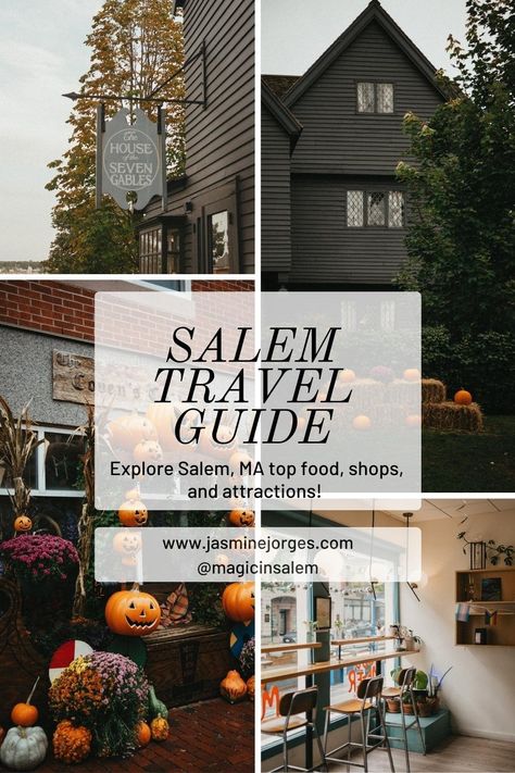 SALEM, MASSACHUSETTS TRAVEL GUIDE - A “LOCALS” GUIDE FOR TOP FOOD, SHOPS AND ATTRACTIONS! — Jasmine Jorges Photography Massachusetts Travel Guide, Massachusetts Trip, Salem Massachusetts Travel, Salem Trip, Salem Halloween, Salem Mass, Massachusetts Travel, Halloween Travel, New England Road Trip