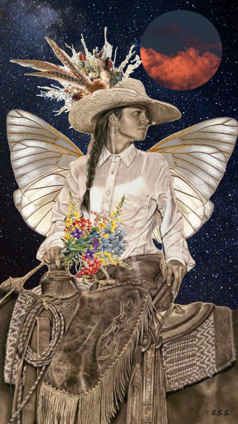 #cowboy #cowgirl #insp #western #fairy Fairy Cowgirl, Cowboy Cowgirl, Cowboy, Pins, Art