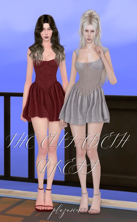 Short Cottagecore Dress, Alpha Cc, Bratz Doll Outfits, Cc Sims4, Beautiful Mini Dresses, Sims 4 Expansions, Revealing Dress, Dress With Corset, Dress Night Out