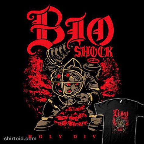 Big Holy Diver | Shirtoid #bigdaddy #bioshock #dio #draculabyte #gaming #heavymetal #holydiver #videogame Holy Diver, Day Of The Shirt, Bioshock, The Shirt, Dracula, Diver, Heavy Metal, Album Covers