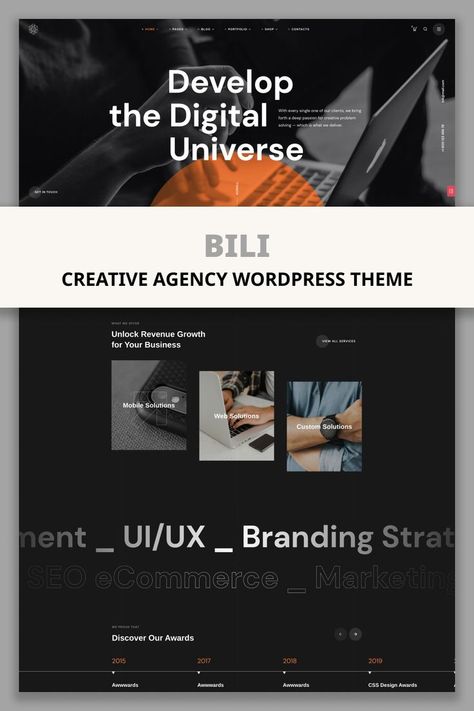 Bili WordPress Theme Creative Agency Website, Web Design Creative, Digital Creative Agency, Agency Website Design, Business Website Design, Agency Website, Revenue Growth, Wordpress Website Design, Cool Themes