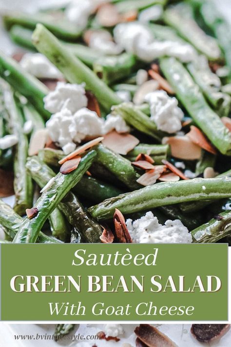 Try this sautèed green bean salad with goat cheese and toasted almonds as a delicious and healthy side dish that is perfect for any occasion. Easy Entertaining Food, Cozy Soups, Salad With Goat Cheese, Green Bean Salad, Entertaining Food, Sauteed Green Beans, Scratch Recipes, Goat Cheese Recipes, Healthy Side Dish