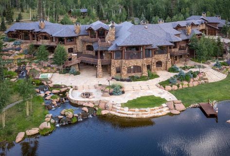 'Aspen Grove Ranch' - 10 Bed / 19 Bath 24,400 Sq. Ft. Lodge on 350 Acres in Kremmling, CO for $28.5M (PHOTOS & VIDEO) - Pricey Pads Spanish Mansion, Colorado Ranch, Dream Mansion, Sepang, Design Exterior, Luxury Homes Dream Houses, Cabin Homes, Maine House, Log Homes