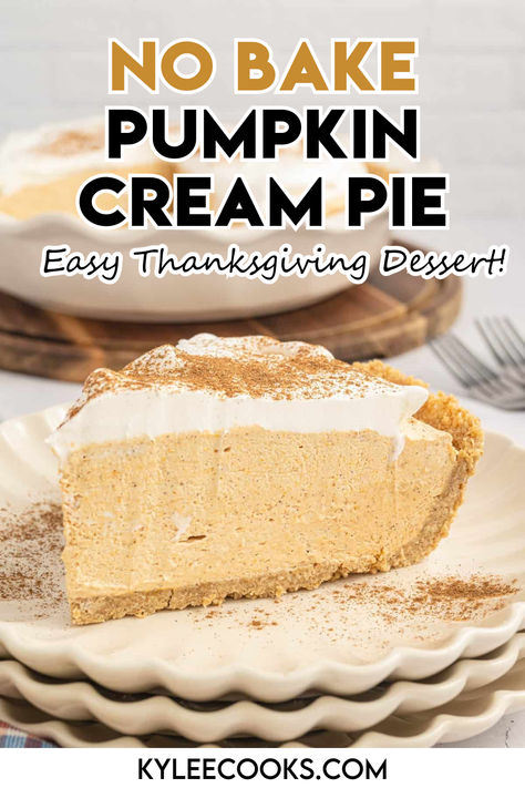 An image of Pumpkin Cream Pie on a white plate Biscoff Crust Pumpkin Pie, Pumpkin Silk Pie Recipe, Pumpkin Whip Cream Pie, Pumpkin Whip Pie, Pumpkin Dream Whip Pie, Pumpkin Cool Whip Pie Recipe, Pumpkin Pie No Eggs, Cream Cheese Pumpkin Pie No Bake, Pumpkin Pie With Cool Whip