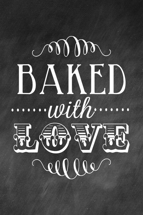 Lámina "Baked with love" de #LilLuna Baking Quotes, Cake Quotes, Baked With Love, Bakery Decor, Chalk Lettering, Bakery Shop, Food Quotes, Cookie Gifts, Canvas Gift