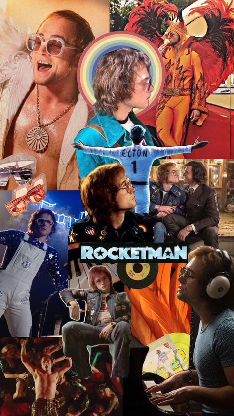 #rocketman #pride #eltonjohn #taronegerton #movie #moodboard Rocketman Movie Aesthetic, Rocketman Wallpaper, Rocketman Aesthetic, Rocketman Poster, Taron Egerton Wallpaper, Movie Moodboard, Yes Queen, Rocketman Movie, Goodbye Yellow Brick Road