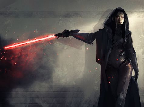 Concept artist Kevin Macio created this Star Wars fan art of a female Sith Lord Female Sith Lords, Female Sith, Darth Revan, Sith Empire, Star Wars Sith, Star Wars Characters Pictures, Star Wars Concept Art, Sith Lord, Star Wars Rpg