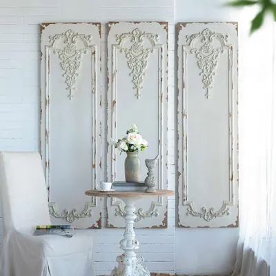 BLUE COTTAGE FALL | Shop Sales Events Antique Farmhouse Old Fashioned Decor, French Country Wall Decor, Shabby Chic Crafts, Chippy Paint, Decorative Wall Panels, Panel Wall Art, White Wall Art, Antique Farmhouse, White Paneling