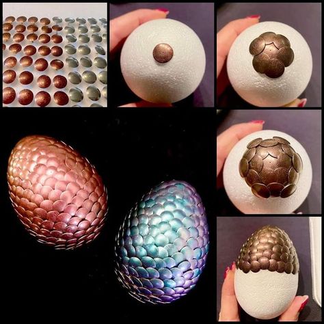 Dragon Egg Diy, Dragon Egg Craft, Dnd Diy, Dnd Crafts, Fantasy Craft, Dragon Eggs, Nerd Crafts, Stones Art, Dragon Crafts