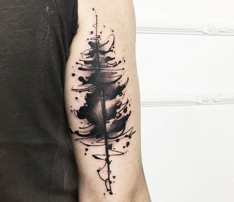 Abstract tree tattoo by Marco Pepe | Post 20143 Red Tree Tattoo, Black Watercolor Tattoo, Tree Line Tattoo, Tree Tattoo Art, Watercolour Tattoo Men, Tree Tattoo Men, Stag Tattoo, Different Drawing Styles, Tattoo Line