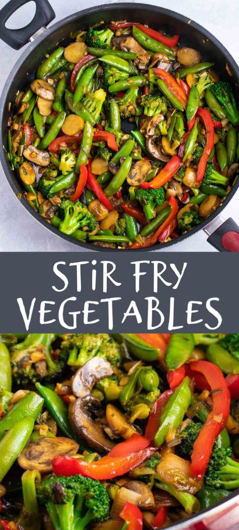 Stir Fry Vegetables Recipe, Sugar Snap Pea Recipe, Recipe With Mushrooms, Stir Fry Veggies, Snap Peas Recipe, Stir Fry Vegetables, Vegetable Stir Fry Recipe, Homemade Stir Fry, Vegetarian Stir Fry