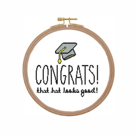 Graduation Cross Stitch, Cross Stitch Easy, Funny Cross Stitch, Cross Stitch Quotes, Stitch Quote, Grad Cards, Beautiful Cross Stitch Pattern, Pattern Quotes, Cross Stitch Supplies