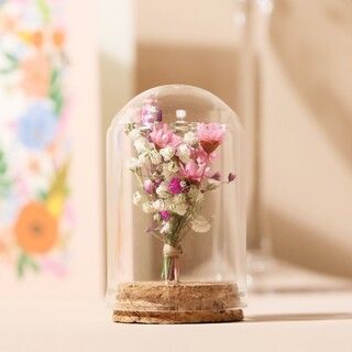 Dried Flowers | Natural Flowers | Lisa Angel Glass Dome Decor Ideas, Flower Glass Dome, Flower Posy, Flower Dome, Natural Bouquet, Lisa Angel, Flower Room, Angel Gifts, Small Bouquet