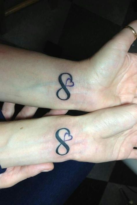 Mother Daughter Symbols Tattoo Infinity | Infinity symbol w/ heart added means ill love u forever Couple Tattoos Love, Mom Daughter Tattoos, Forever Tattoo, Matching Best Friend Tattoos, Bff Tattoos, Infinity Tattoos, Friendship Tattoos, Mother Daughter Tattoos, Best Friend Tattoos