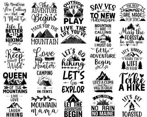 Hiking Sayings, Hiking Clipart, Hiking Svg, Mountain Svg, Camping Svg, Svg Kids, Hiking Shirt, Tree Svg, Hiking Shirts