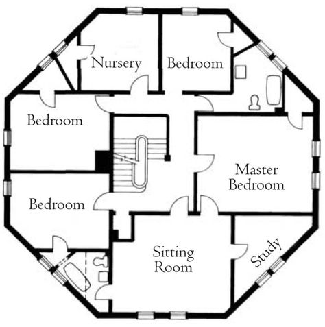 Octagonal House, Irvington New York, Deltec Homes, Hexagon House, Round House Plans, Second Floor Plan, Octagon House, Silo House, Affordable House Plans