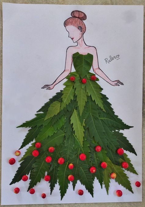 Leaf Dress Design, Leaf Crafts Kids, Leaf Art Diy, Dry Leaf Art, Aesthetic Easter, Leaf Projects, Crafts Fall, Toddler Arts And Crafts, Leaf Crafts