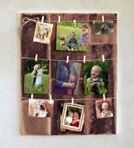 String Photos, Diy Poster Frame, Cadre Photo Diy, Barnwood Wall Art, Farmhouse Style Frames, Pictures On String, Barn Wood Picture Frames, Collage Des Photos, Picture Frame Ideas