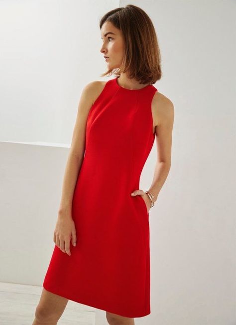 Vestidos Adolfo Domínguez Primavera Verano 2017 | Vestidos largos, cortos, de fiesta en todos los colores - ModaEllas.com Outfit Vestido Rojo, Light Dress, Little Dresses, Women Collection, Shift Dress, Red Dress, One Shoulder Dress, Halter Dress, High Neck Dress